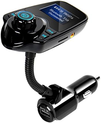 Luxtar T10 Bluetooth FM Transmitter, In-Car Universal Wireless Radio Adapter, Hands-free Car Kit with TF / Micro SD Card Slot and USB Car Charger