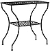 International Caravan 74361 Iron 2-Tier Patio Side Table, Antique Black
