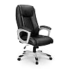 Esright High Back Office Chair PU Leather Ergonomic Desk Chair, Adjustable Executive Office Computer Chair, Task Swivel Chair with Lumbar Support and Wheels,Black