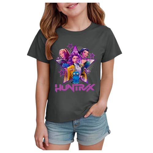 K pop Demon Hunters Girls T-Shirt, Short Sleeve Mira Rumi Zoey Merch Tshirt Funny Tee, Unisex Kids Crewneck Sweatshirt Tops, Vintage Y2k Hip Hop Graphic Shirts