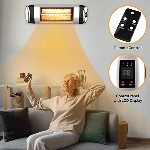 PATIOBOSS Electric Patio Heater, 1500W WallMounted Outdoor Infrared