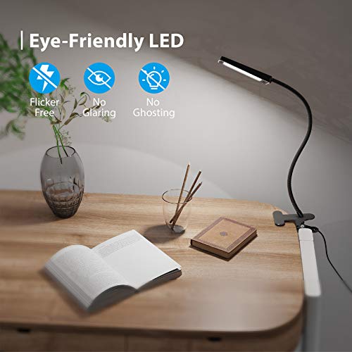 TROND LED Desk Lamp with Clamp, 3Level Dimmable Desk Light 6000K