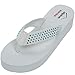 Alpine Swiss Womens Rhinestone Wedge Heel Flip Flop Sandals