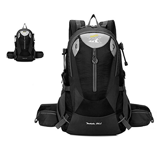 TANLUHU BP339 Casual Mountaineering Waterproof Hiking Travel Backpack 35L Black