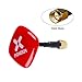 Foxeer Echo Patch 5.8G FPV Antenna Cable Version 8dBi High Gain Panel SMA Male Antenna RHCP for RC Quadcopter Drone FPV Goggles (Red)