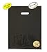 100 12x15 Durable Black Merchandise bags Pick ur Color Die Cut Handle-Glossy finish-Anti-Strech-100% Recyclable. For Retail store, Party favors, Handouts Plastic bags and more by Best Choice