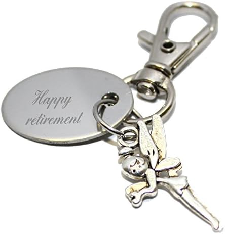 Happy Retirement Personalised Fairy Keyring/Handbag Charm in Gift Pouch - BR636