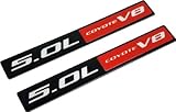 2 x (pair/set) Red Black Ford Coyote Engine Swap 5.0L V8 4951cc Fender Hook Trunk Emblem Badge for Ford Mustang & F150