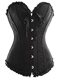 Camellias Women Overbust Sexy Corset Bustier Waist Cincher Wedding Dress Lingerie Set