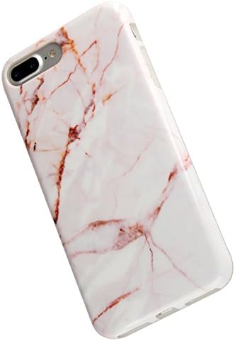 iPhone 7plus Case ATNG Slim Soft Smooth TPU Flexible Shockproof Anti-Scratch Anti-Fingerprint Back Case for iPhone 7plus [5.5 inch Display] Shell Full Protection(red white marble)