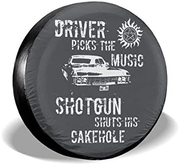 Xhayo Supernatural Driver Picks The Music Wheel Cover Wheelcover Spare Tyre Tire for SUV,RV,Trailer,Truck Wheel - Fits Entire Wheel