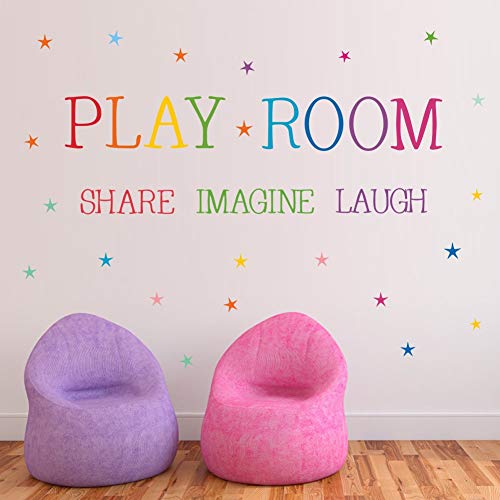 Playroom Share Imagine Laugh Wall Sticker, Inspirational Quote Wall