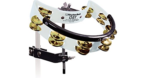 Rhythm Tech DST 21 Drum Set Tambourine-White-Brass Jingles
