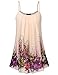DJT Women's Spaghetti Strap Sundress Summer Floral Swing Dress Apricot Floral M