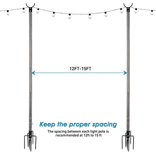 MIYA Light Pole Outdoor 9FT Light Pole for String Lights Outside