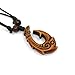 Lemu Jewelry Hawaiian Maori Fish Hook Necklace Pendant Hemp Cord Chain for Mens Womens