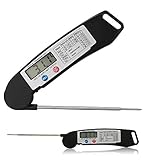 Instant Read Thermometer Digital Food Thermometer Kitchen Thermometer with Collapsible Internal Probe Anti-Corrosion for Food Meat Grill BBQ Milk and Bath Water