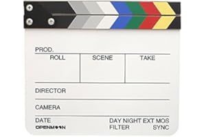 OPENMOON Director Film Clapperboard Cut Action Scene Clapper Board Slate (Large)