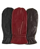 Pratt and Hart Women's Winter Leather Mittens with Finger Liners