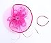 Lucky Leaf Women Girl Fascinators with Hair Clip Hairpin Hat Bowknot Feather Flower Veil Cocktail Wedding Tea Party Hat (8-Fuschia)