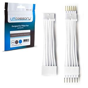 Litcessory Lichtstripcontroller naar 6-Speld Adapter voor Philips Hue Lightstrip Plus (Afneembaar, Wit – MIKRO 6-SPELD…