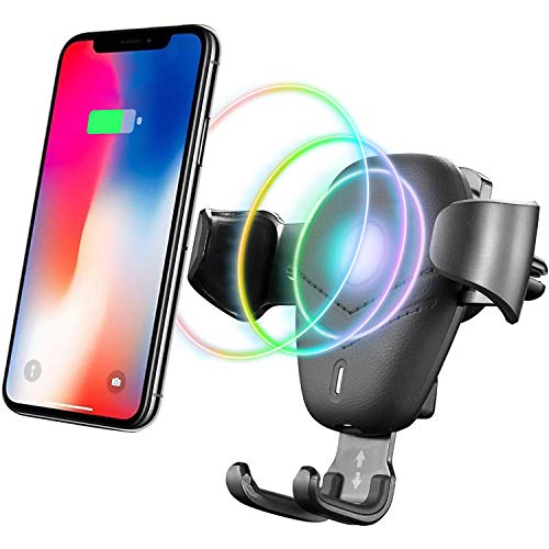 Wireless Car Charger,Qi Wireless Car Charger Mount Gravity Air Vent Phone Holder,10W Fast Charge for Samsung Galaxy S9 S9Plus S8 S8Plus Note 8,7.5W for iPhone X/XS/XS MAX/XR/8/8Plus