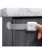 Child Safety Strap Locks (4 Pack) for Fridge, Cabinets, Drawers, Dishwasher, Toilet, 3M Adhesive No Drilling - Jool Baby