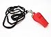 Adecco LLC 6 Pack Plastic Coach Whistles, Sports Referee Whistles with Lanyard, Red Whistle for Lifeguard Training Sports Safety Emergency