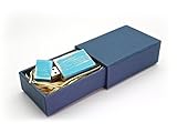 Maple Wood Antique Finish 8GB Flash Drive - Natural Eco Vintage USB 2.0 8 GB Thumb Drive - Stained Finish in Sea Island Blue - Inserted into a Super Strong handmade Paper Box with Raffia grass inside.