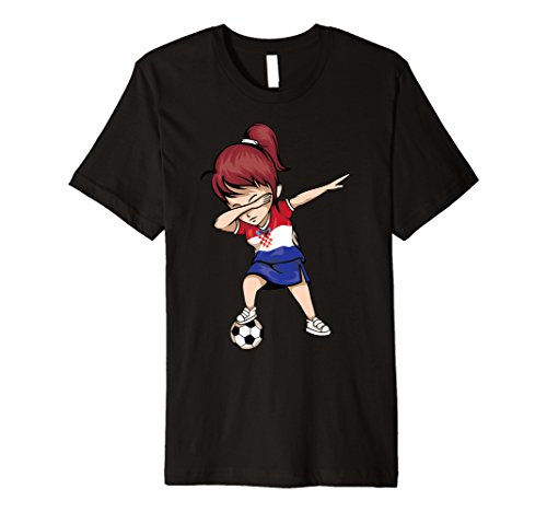 Dabbing Soccer Girl Croatia Jersey Shirt - Croatian Football