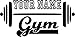 Gym Name w/Barbell- Customized Vinyl Wall Decal Fitness (Black, 17.5