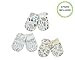 Darlyng & Co.'s Anti-Scratch Newborn Baby Mittens (0-6 months) Unisex -STAYS ON W/ hook & loop closure- 3 pairs (Neutral- Unisex)