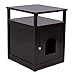 Internet's Best Decorative Cat House & Side Table with Storage Shelf | Cat Home Nightstand | Indoor Pet Crate | Litter Box Enclosure (Espresso)