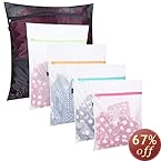 Set of 5 Mesh Laundry Bags-1 large, 2 medium & 2 small for Laundry,Blouse, Hosiery, Stocking, Underwear, Bra and Lingerie, Travel Laundry Bag