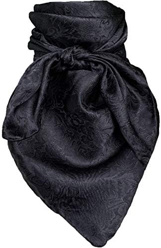Wyoming Traders Wild Rag Black Silk Jacquard Scarf at Amazon
