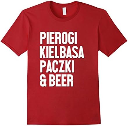 Mens Polish Food Shirt Pierogi Kielbasa Paczki Beer Dyngus Day 2XL Cranberry