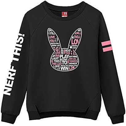 Olanstar Women's OW D.VA Cute Bunny Cosplay Long Sleeve Hoodie Jumper Sweatshirt Blue & White