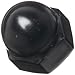 Black Powder-Coated Steel Acorn Nut, USA Made, 3/8