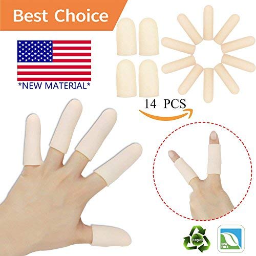Gel-Finger-Cots-Finger-Protector-Support14-PCS-New-Material-Finger-Sleeves-Great-for-Trigger-Finger-Hand-Eczema-Finger-Cracking-Finger-Arthritis-and-More-Small-Size-Nude-Small