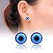 Lottoy 1 Pair Unisex Weight Loss Blue Eyes Shape Ear Stud, Healthy Magnetic Therapy Earrings 10mm, No Piercing