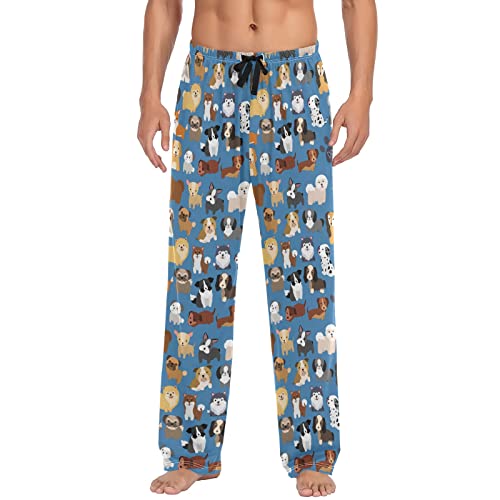 Ollabaky Cute Dog Puppy Pajama Pants for Men, Men's
