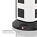 Power Strip Tower SAFEMORE Surge Protector Desktop Charger Station 12 Outlets Multiple Plug Outlet 110V-250V (6.5ft / 2M Long Power Cord) for Small Home, Kitchen and Office Appliance -White +Black