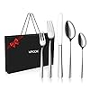 30-Piece Cutlery Set, VPCOK Flatware Set, Stainless Steel Silverware Sets Service for 6 High-Grade Mirror Polished Tableware Utensil Set with Gift Box Perfect Gift