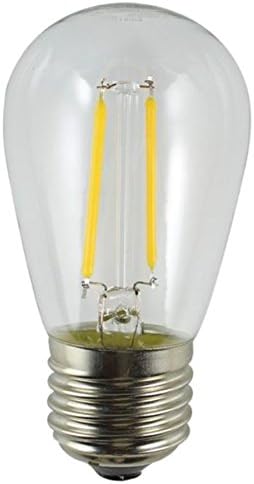 Holiday Lighting Outlet LED Filament S14 Commercial Grade Replacement Light Bulbs, Outdoor Weatherproof 1.5 Watt Dimmable Plastic Bulbs for Patio String Lights, E26 Base, UL Listed, Warm White, 8 Pack