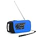 Solar LED Flashlight, OUTAD Portable Hand Crank Self Powered Emergency Radio with 2000mAh Smart Phone Charger, USB Power Bank (Blue)