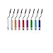 Chromo Inc Vibrant Color Coded Matching Tips Mini Capacitative Stylus Set for iPhone 5/4S/4/3GS, Apple iPad Mini, iPad 4, iPad 3 and all other Touchscreen Devices - 10 Pack