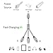 NEXCABLE Multi USB Charging Cable with Micro USB/8pin lightning/Type USB C-3foot 2Pieces