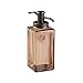 mDesign Decorative Square Glass Refillable Liquid Soap Dispenser Pump Bottle for Bathroom Vanity Countertop, Kitchen Sink - Holds Hand/Dish Soap, Hand Sanitizer, Essential Oils - 2 Pack - Sand/Bronze