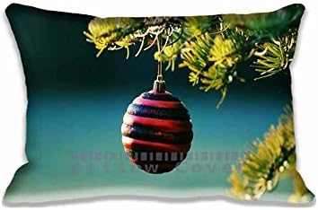 Custom Design Christmas Bauble Pillow Cases Zippered , Standard Queen Size Holidays Pillowcase - 20X30inch New Year Cushion Covers Two Size Print