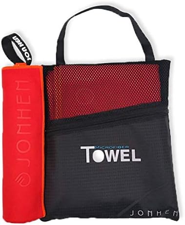 Jonhen Microfibre Towel in 6 Sizes & 6 Colours, Ultra Compact, Super Absorbent, Antibacterial, Soft, Lightweight, Gym Towel, Travel towel